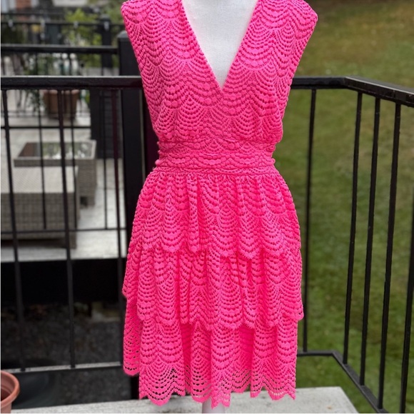 NWT Lilly Pulitzer Faye V-Neck Lace Ruffle Dress Size XL - Picture 12 of 12